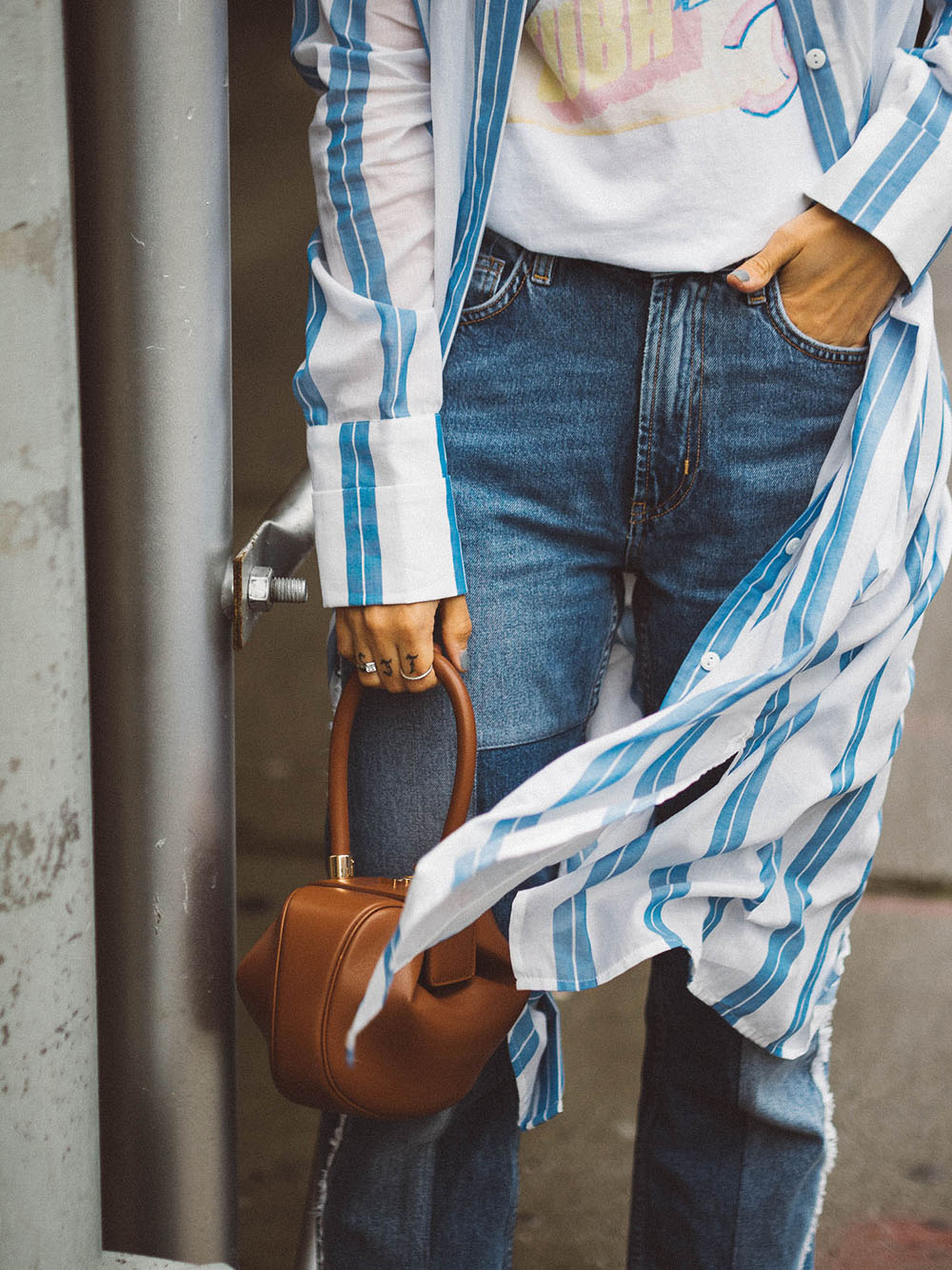 Charlotte Groeneveld Thefashionguitar for Moda Operandi wearing Attico crystal embellished mules