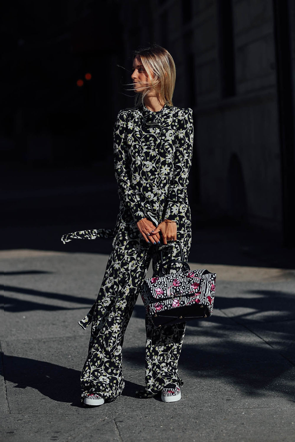 Charlotte Groeneveld from Thefashionguitar wearing Valentino Fall 2017 floral suit