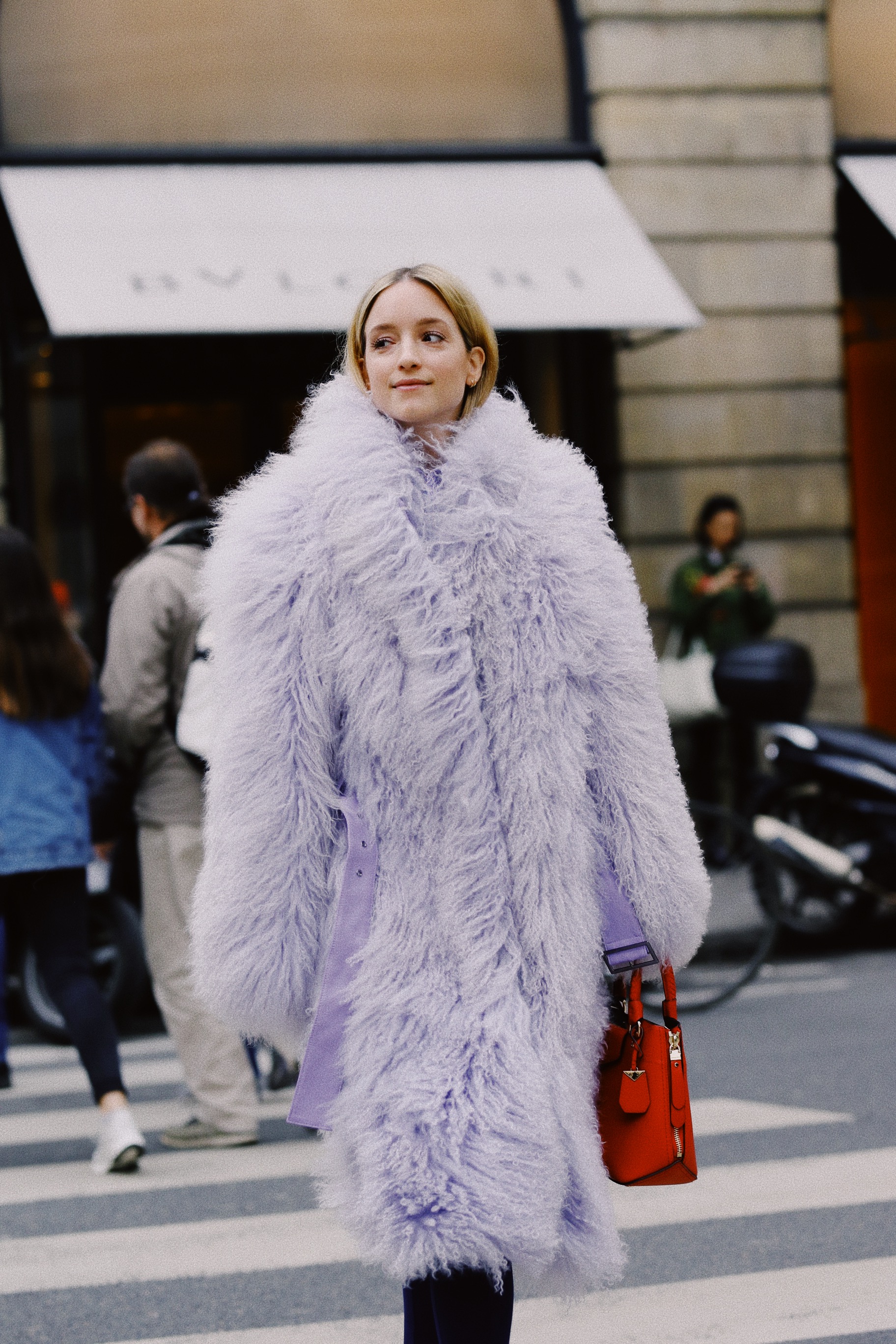 Saks Potts lilac fur by Charlotte Groeneveld Thefashionguitar