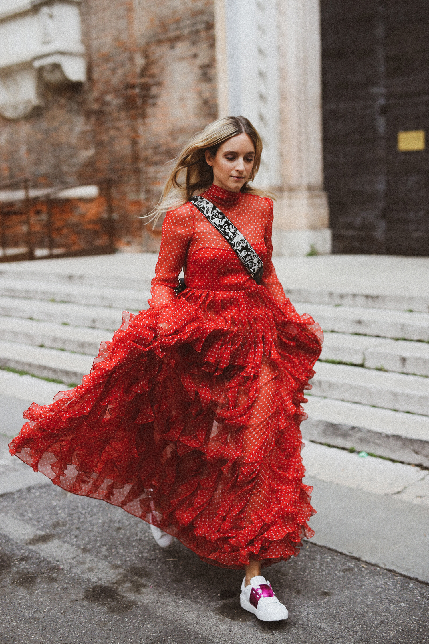 Charlotte Groeneveld in Valentino Pre-Fall 2018 dress for Thefashionguitar