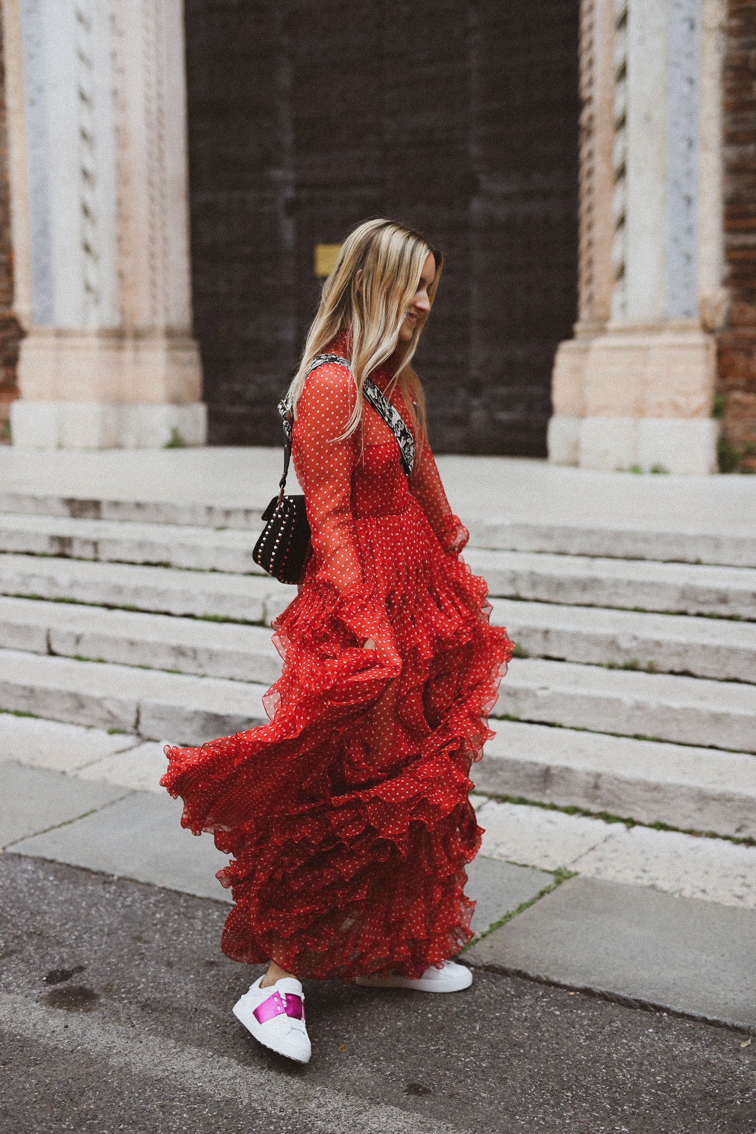 Charlotte Groeneveld in Valentino Pre-Fall 2018 dress for Thefashionguitar