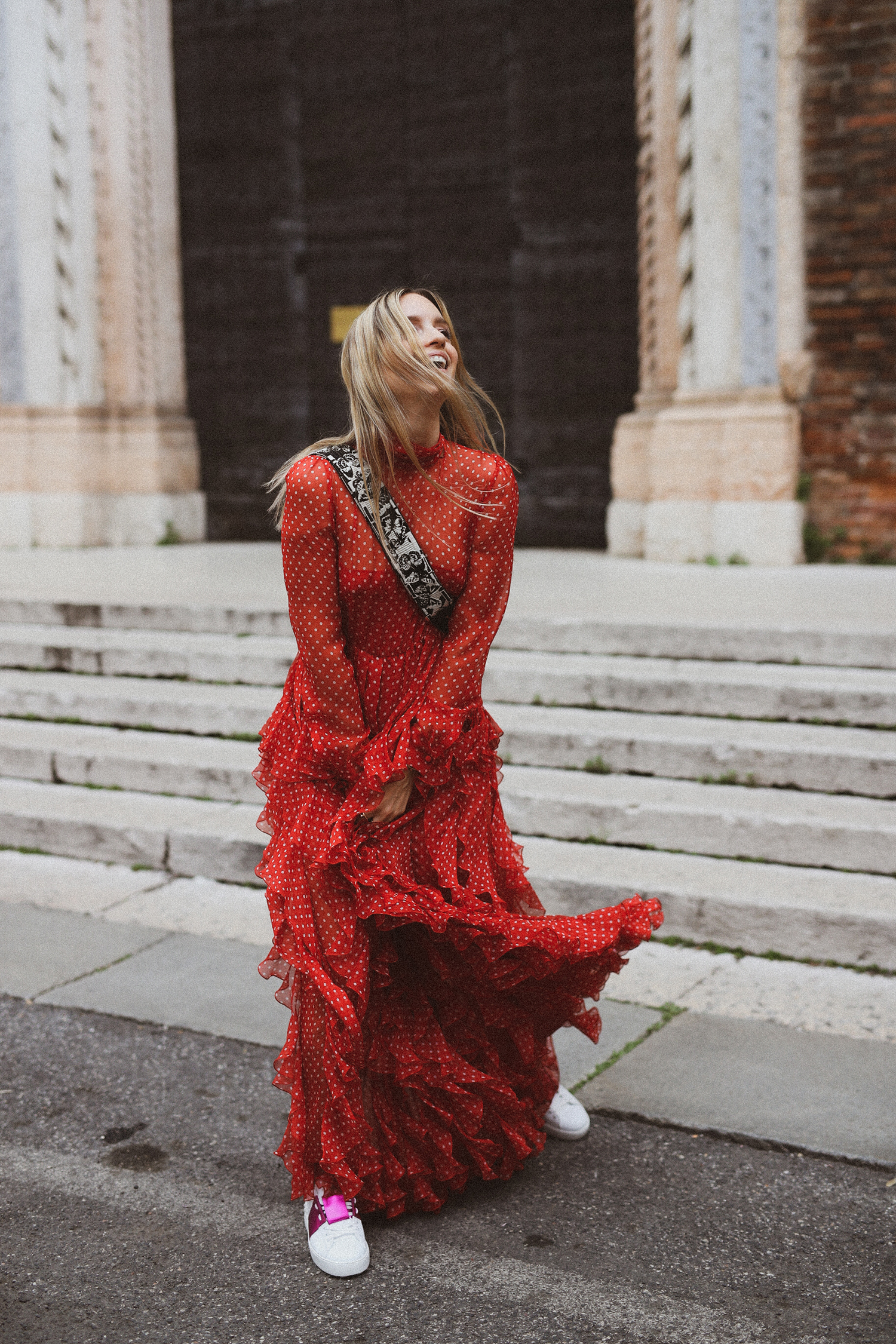 Charlotte Groeneveld in Valentino Pre-Fall 2018 dress for Thefashionguitar