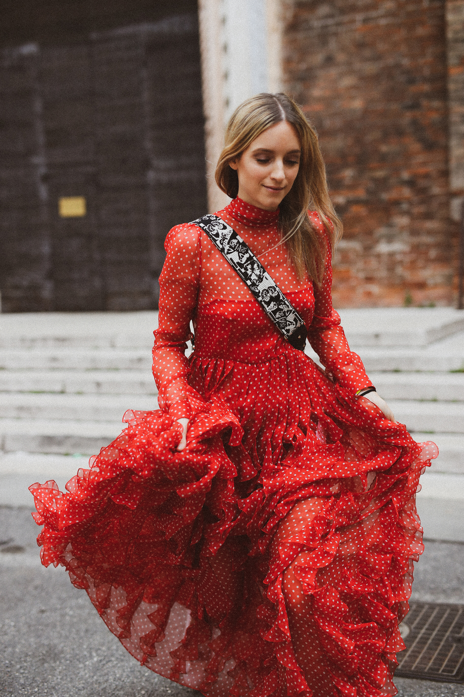 Charlotte Groeneveld in Valentino Pre-Fall 2018 dress for Thefashionguitar