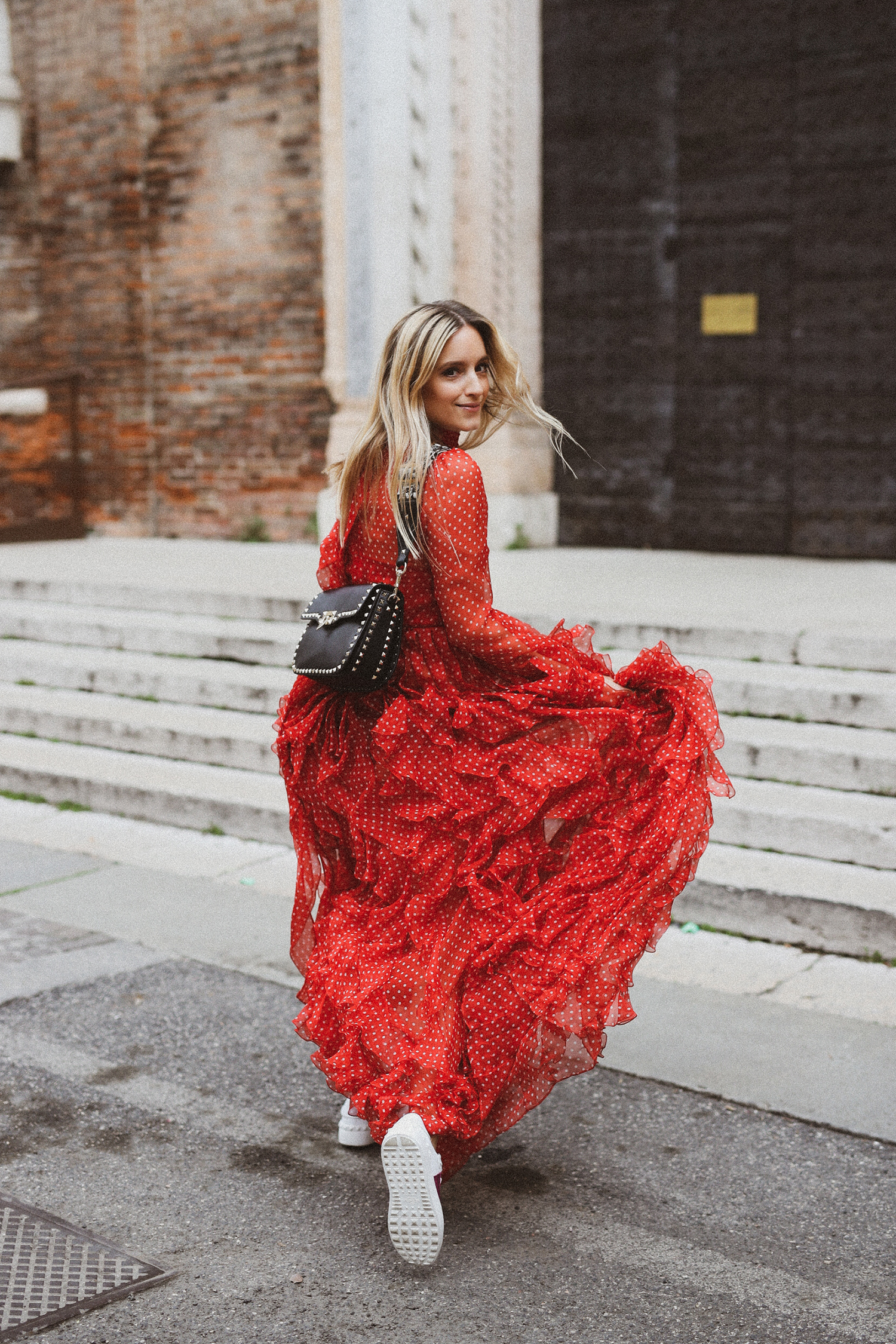 Charlotte Groeneveld in Valentino Pre-Fall 2018 dress for Thefashionguitar