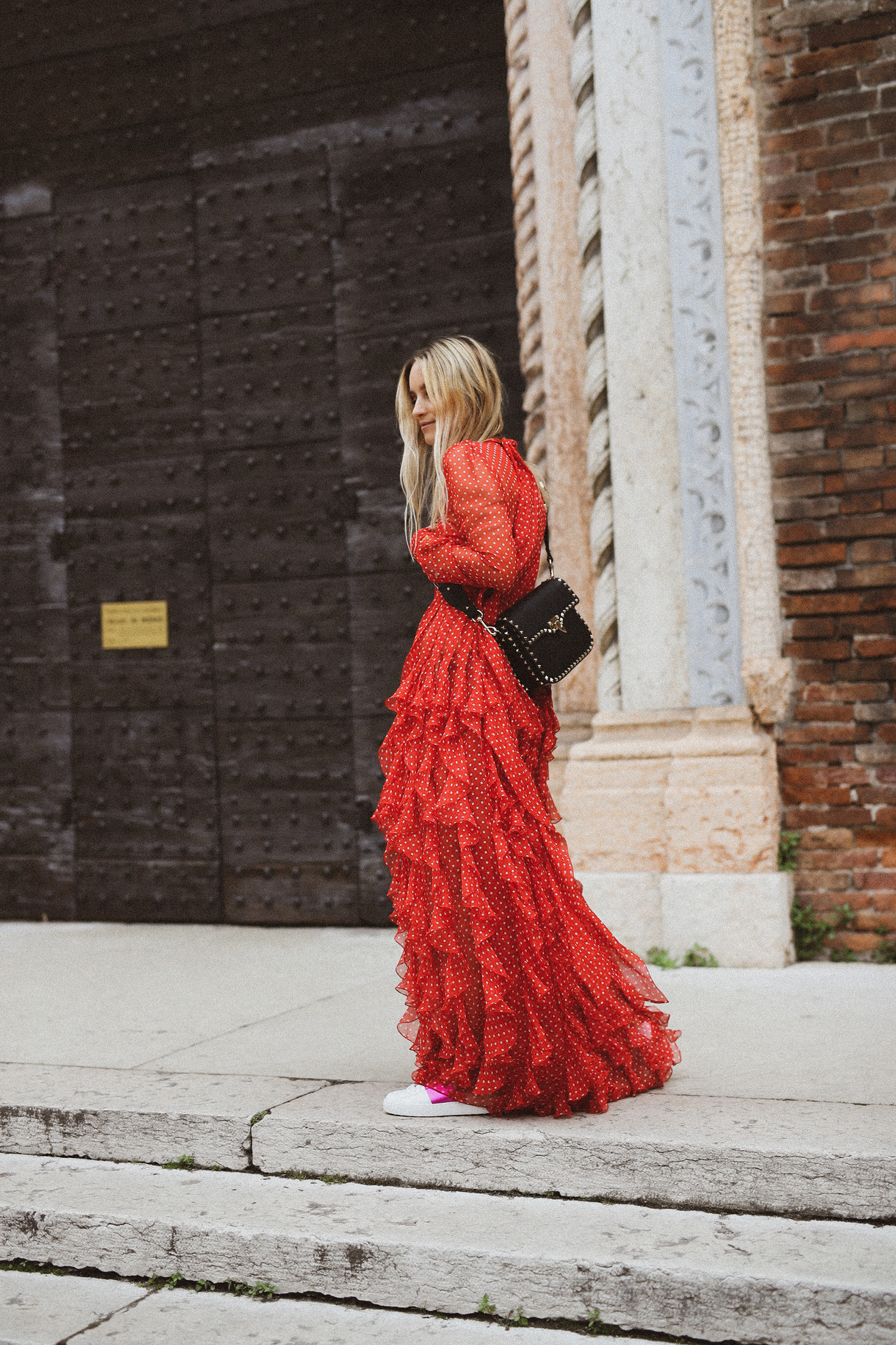 Charlotte Groeneveld in Valentino Pre-Fall 2018 dress for Thefashionguitar