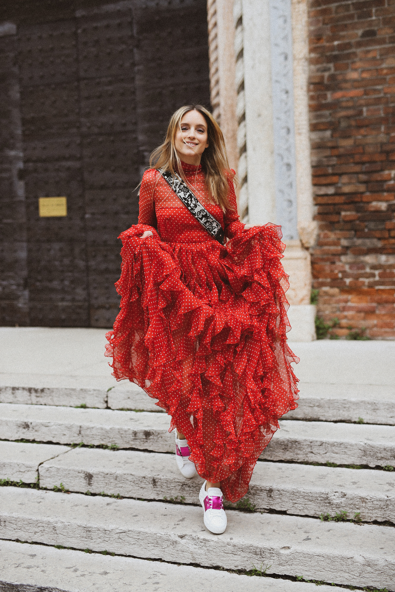 Charlotte Groeneveld in Valentino Pre-Fall 2018 dress for Thefashionguitar